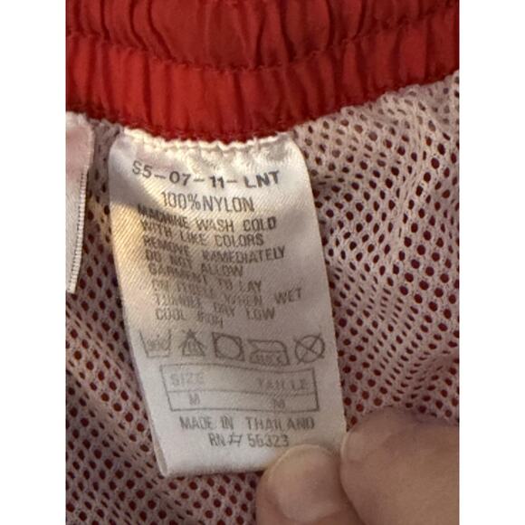 Nike Shorts Mens M Red Nylon Swim Trunks Mesh Lined Logo Running Blokecore - Picture 6 of 11